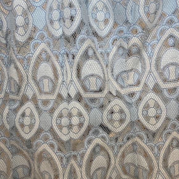 HD in Paris an Anthropology brand blue lace shirt w peplum size 6 - Picture 5 of 14